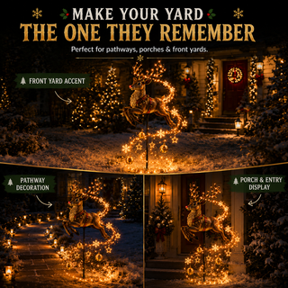 YuleGlow – 🎅🎄✨ Christmas Magic Garden Stake Light with Flowing Holiday Light Trail