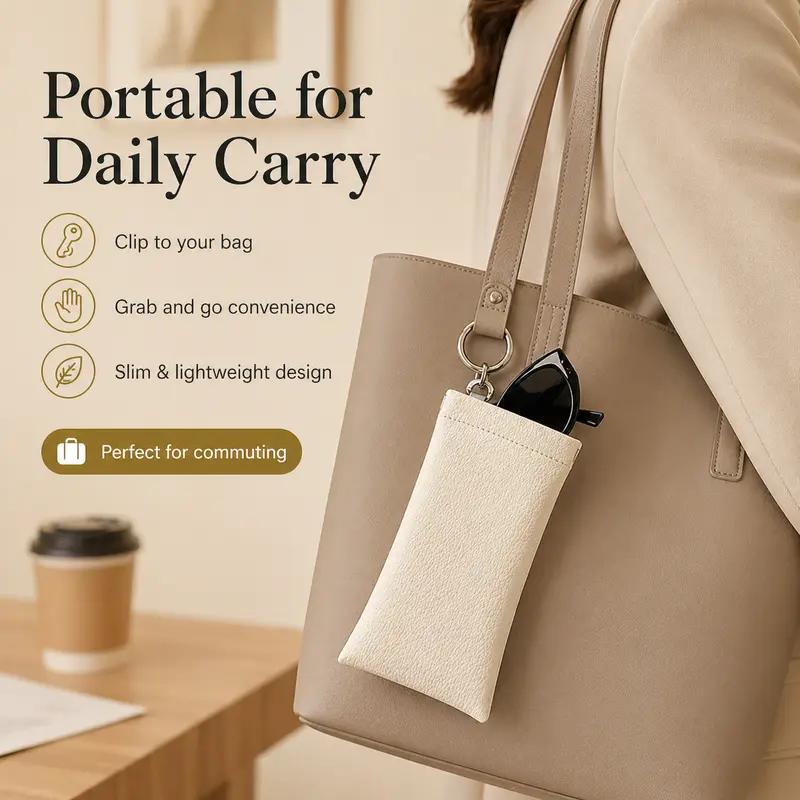 SnapSight – Spring-Open PU Leather Glasses Pouch