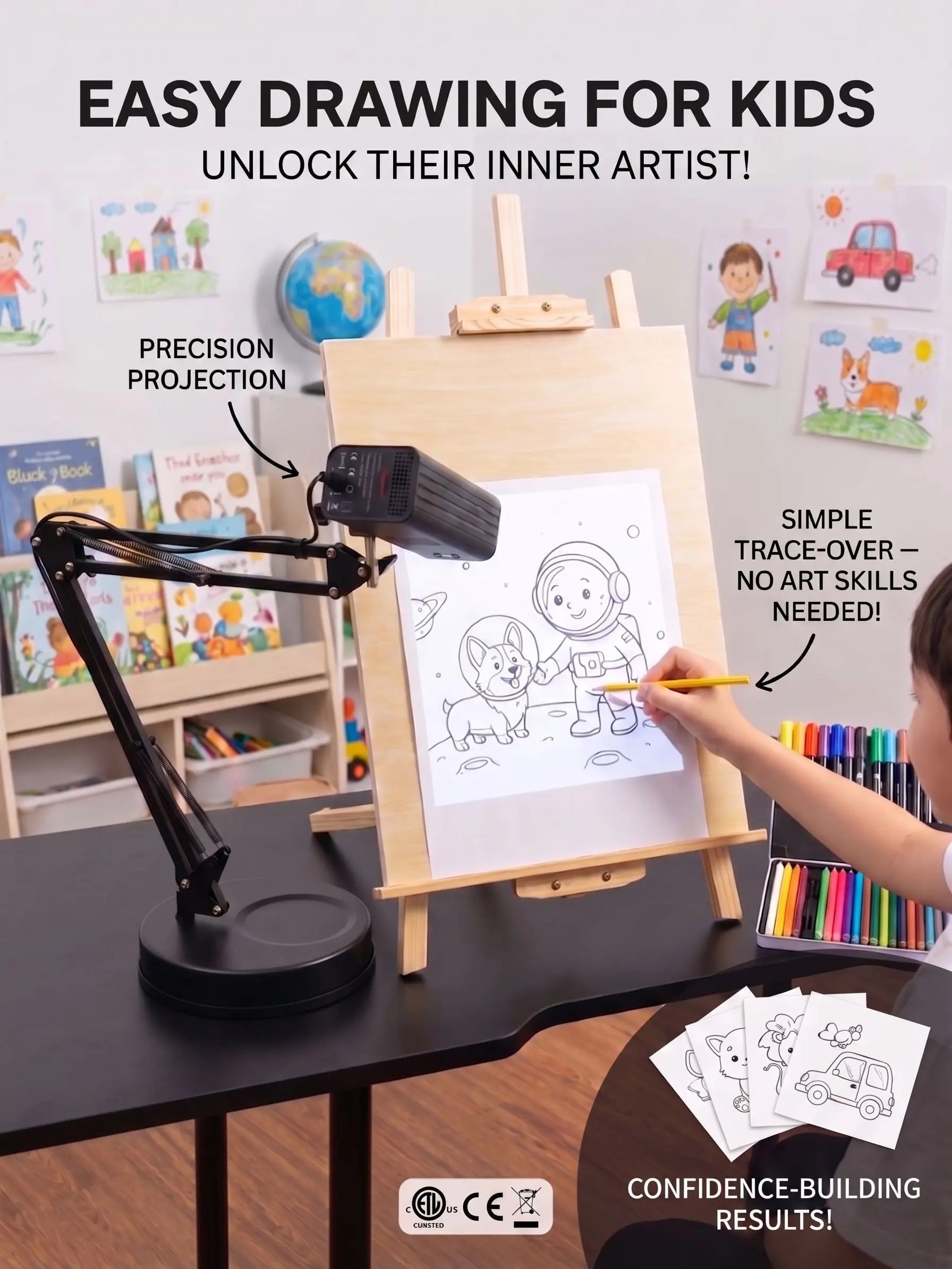 TraceCraft – Wireless Art Tracing Projector with 360° Flexible Arm