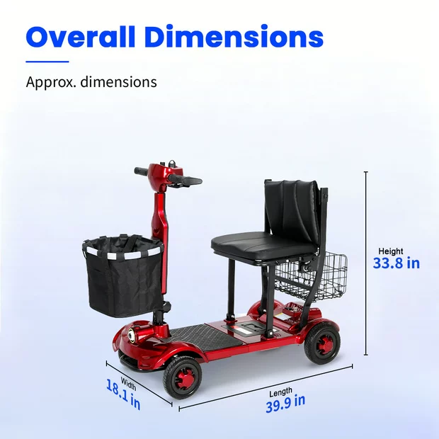 TravelGlide – Airline-Approved Lightweight Foldable Mobility Scooter, 300 lb Capacity
