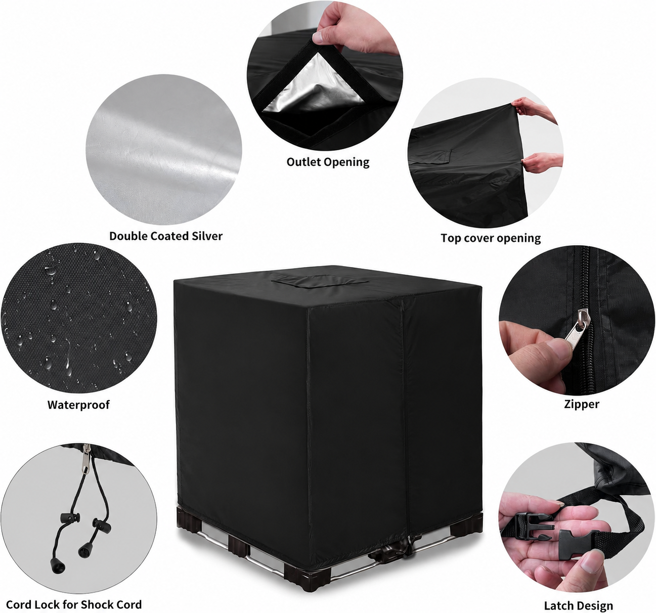 TankGuard – 💧 Waterproof IBC Tote Cover, Heavy-Duty, UV-Blocking, Secure Fit ⛈️