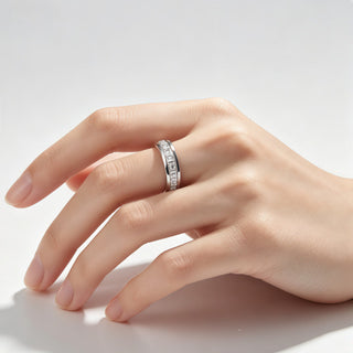 SpinCalm Ring – Rotating Crystal Ring for Anxiety Relief, Vows & Luck, Waterproof & Fade-Resistant