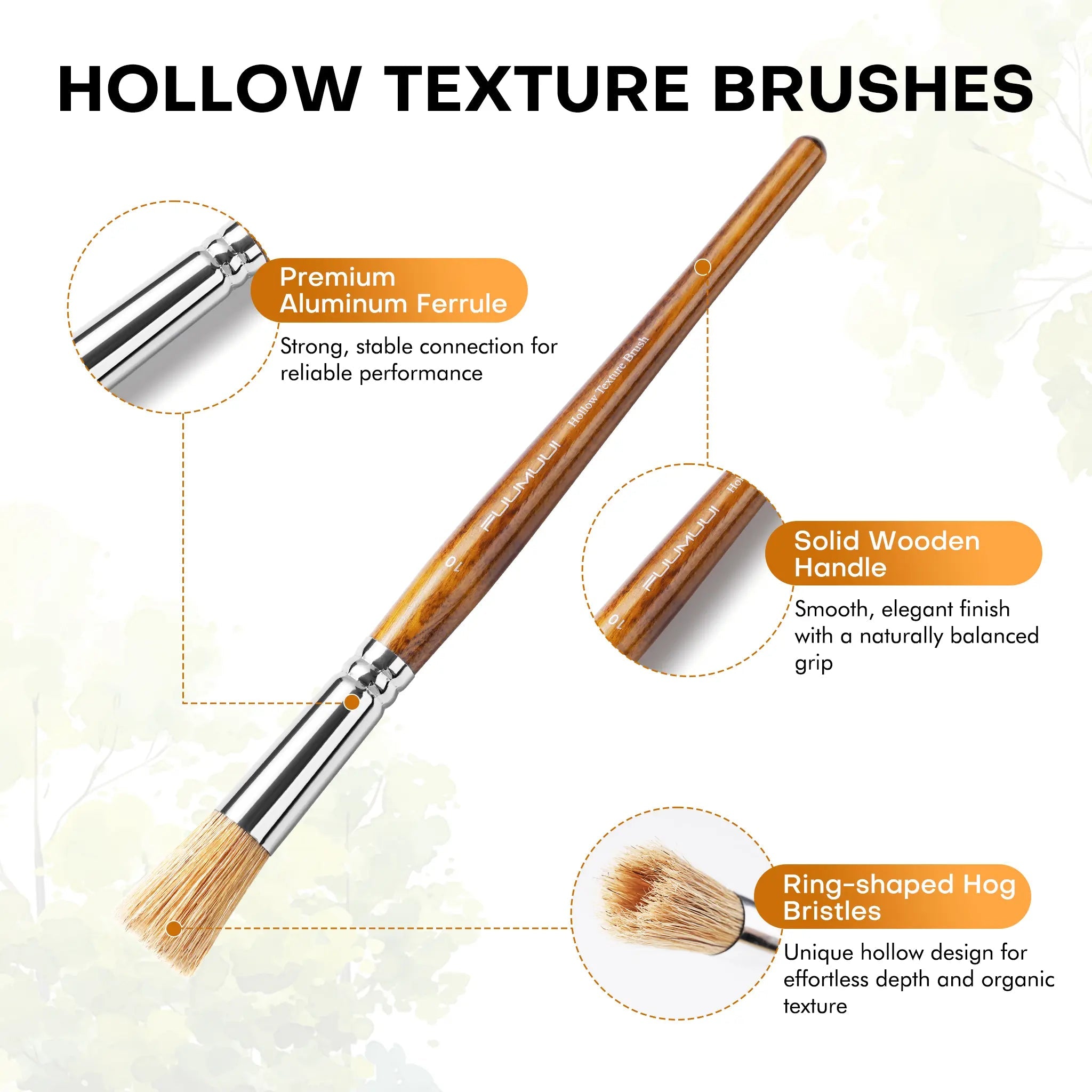 HollowStroke – 5-Piece Hog Bristle Texture Brush Set