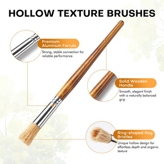 HollowStroke – 5-Piece Hog Bristle Texture Brush Set