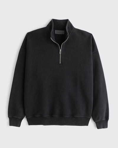 VarsityStitch – Retro Wool Felt Letter Quarter-Zip Sweatshirt