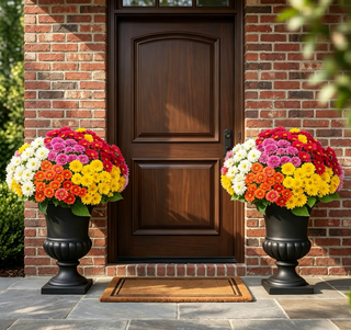 SunsetBloom – 💥🌼 Artificial Outdoor Mums, UV-Resistant, Waterproof & Windproof