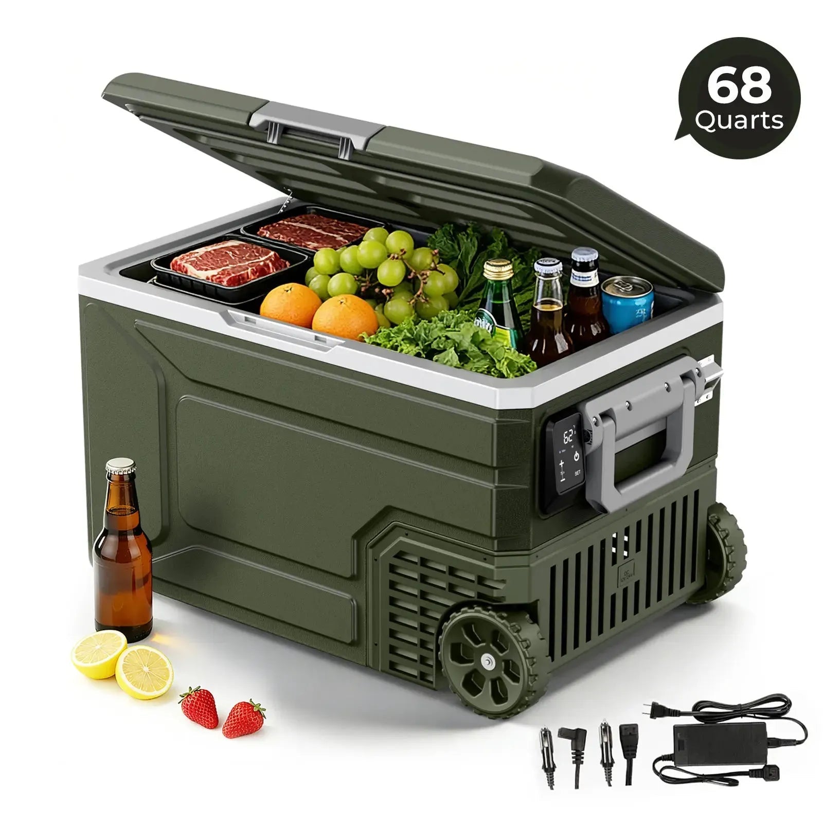 FrostRover – Portable 12V/24V Car Refrigerator Freezer, 42/53/68 Quart