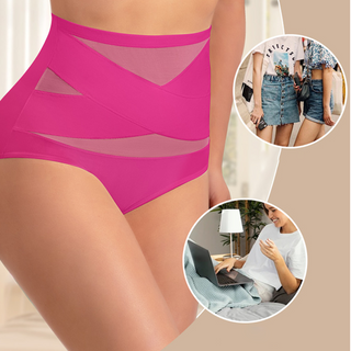 CrossSculpt Briefs – High-Waist Cross Tummy Control Panties, Plus-Size Multi-Pack
