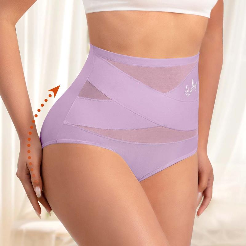 CrossSculpt Briefs – High-Waist Cross Tummy Control Panties, Plus-Size Multi-Pack