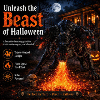 🎃 HellBlaze – Fire-Breathing Solar Halloween Garden Light