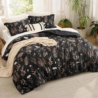 BloomNest – Reversible Botanical Floral Comforter Set with Pillow Shams