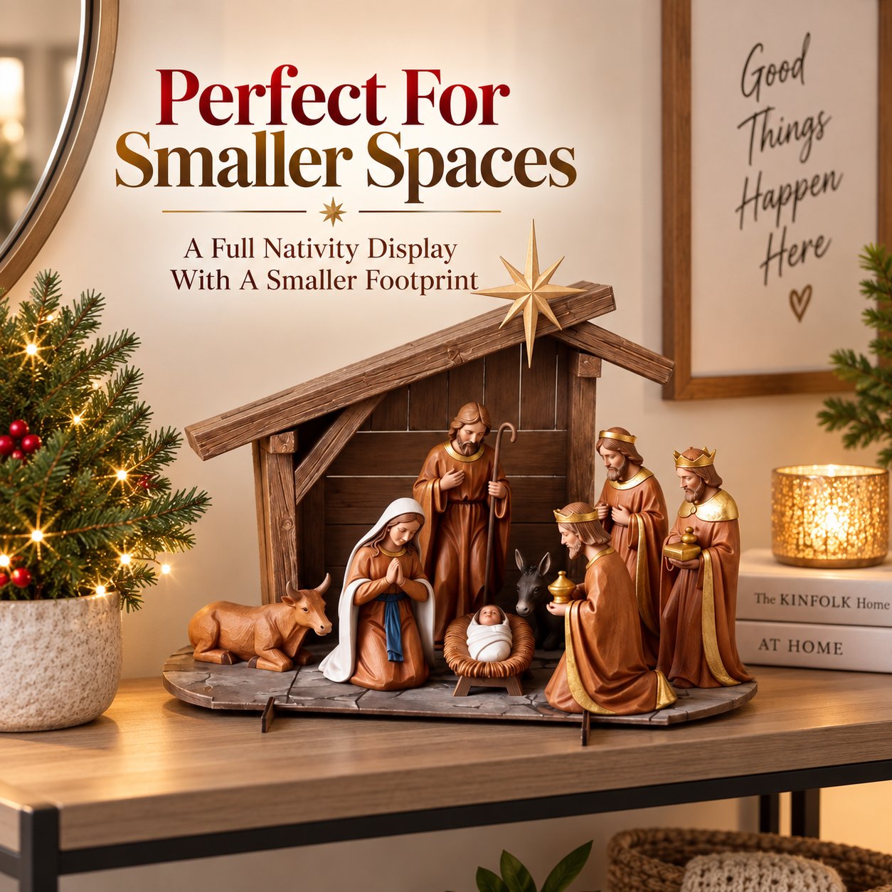 ✝️ HolyNight – Christmas Nativity Scene Tabletop Decor