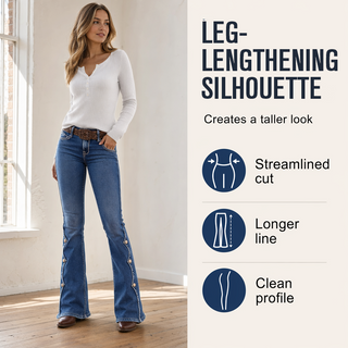 ScallopFlare – Women's High-Waisted Distressed Flare Jeans