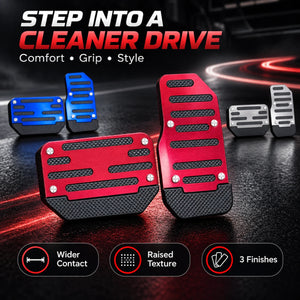 Two-piece non-slip automatic car pedal cover set in use