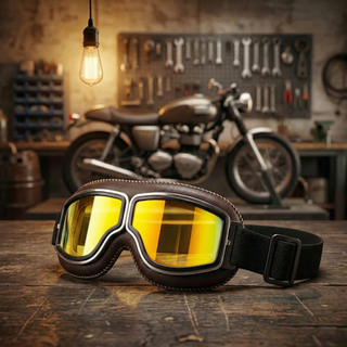 🔥 RetroRide – OTG Vintage Motorcycle Goggles (Fits Over Glasses)