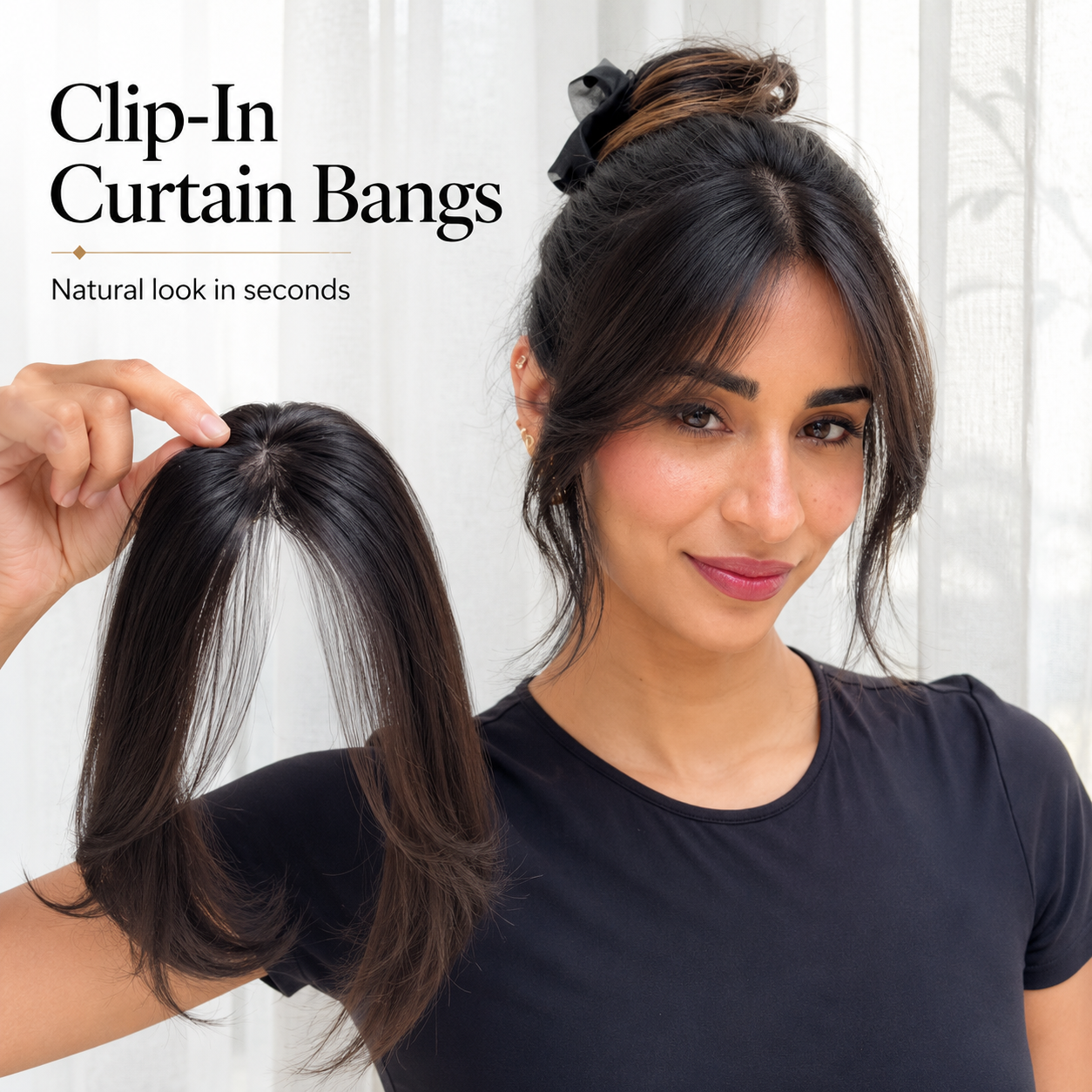 FringeFix – Clip-In Curtain Bangs Hairline Topper