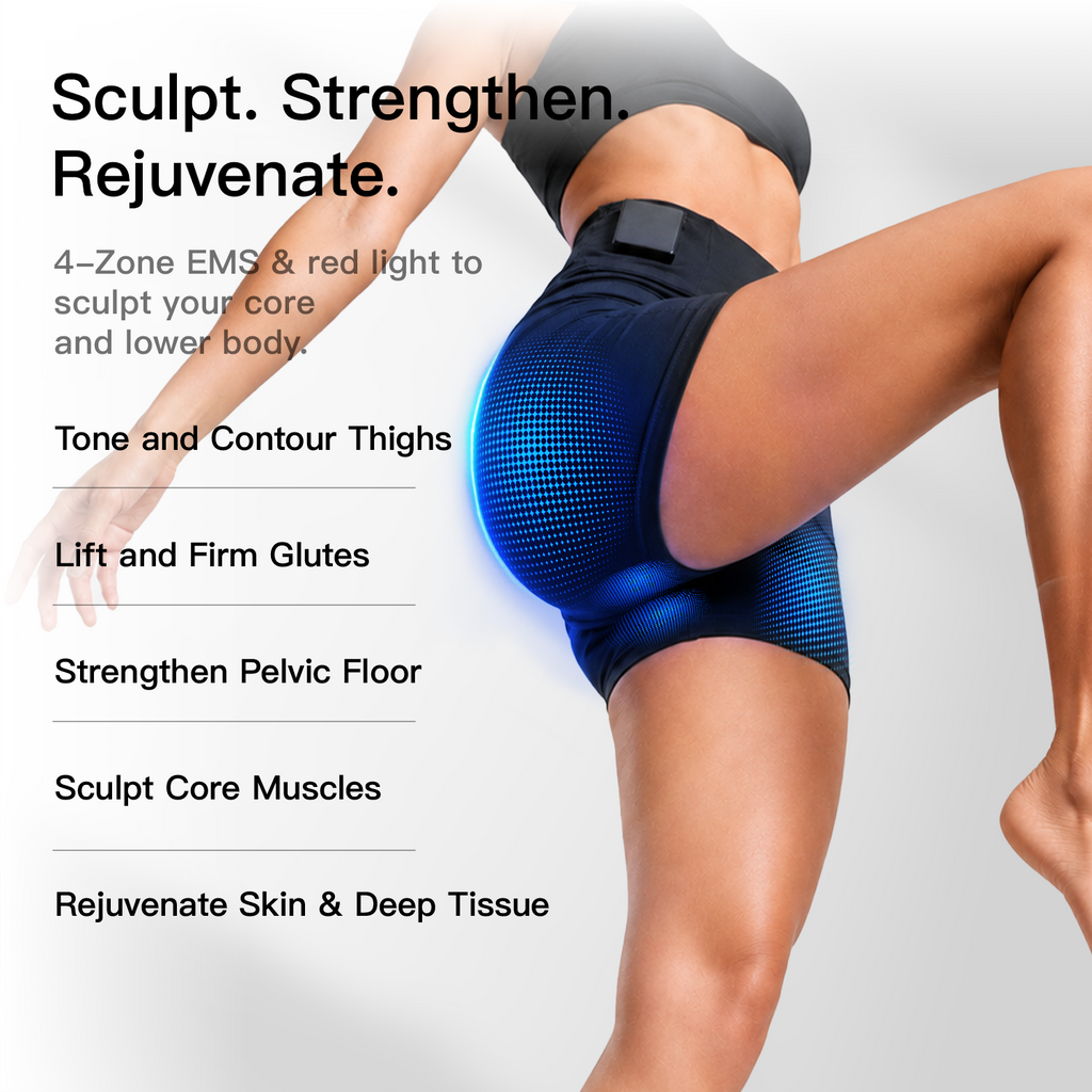 SculptZone – Wireless 4-Zone EMS & Red Light Toning Shorts
