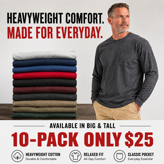 CottonEase – 🔥 Men’s Heavyweight Cotton Pocket Tee Packs | Regular & Tall