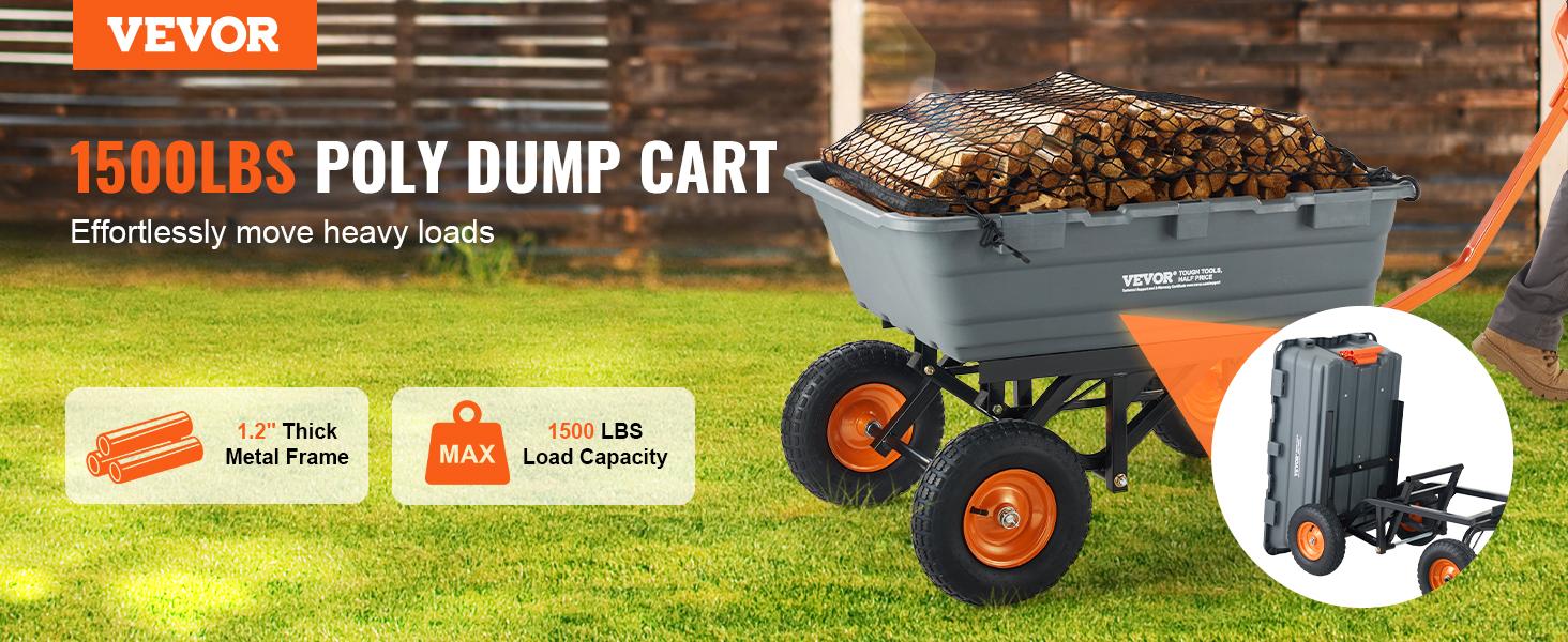 HaulMate – Heavy-Duty Poly Garden Dump Cart