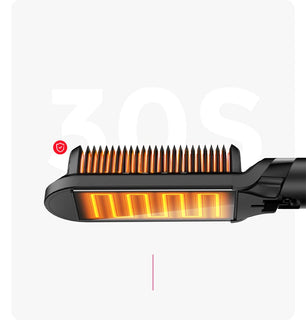 Fast 30‑second heat-up comb showcasing TYMO FLIPRO 2 in 1 straightening comb
