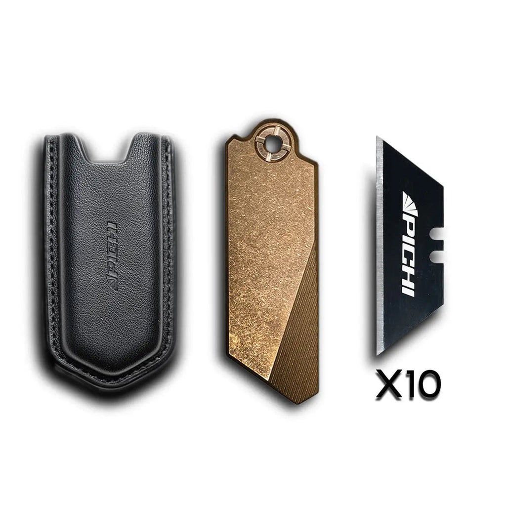 GlideCut – G9 Titanium & Brass Gravity Utility Knife