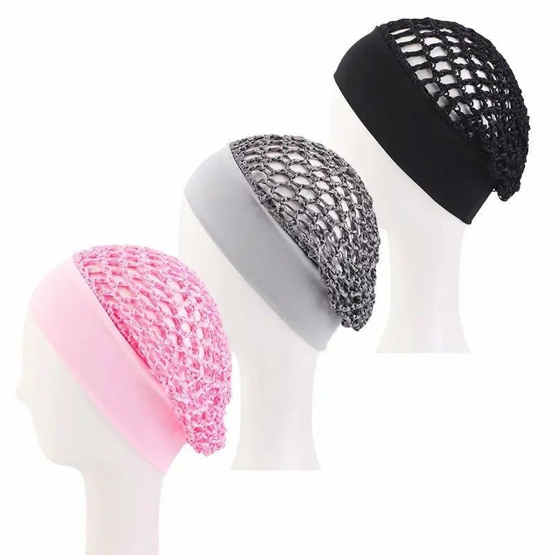 SnoozeCrown – 3-Piece Stretchy Wide-Edge Sleep Bonnet Set for Nighttime Hair Care & Beauty💤