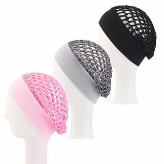 SnoozeCrown – 3-Piece Stretchy Wide-Edge Sleep Bonnet Set for Nighttime Hair Care & Beauty💤