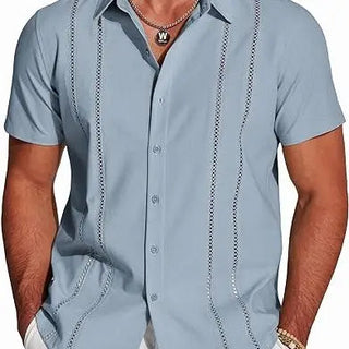 GuayaBreeze – Men's Cuban Guayabera Linen-Blend Short Sleeve Button-Down Shirt