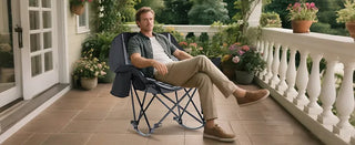 MoonRock – Padded Folding Camping Rocker with Cooler & Cup Pockets