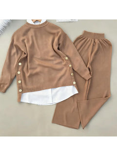 💛 LayerEase – Women’s Pullover Sweater and Pants Set