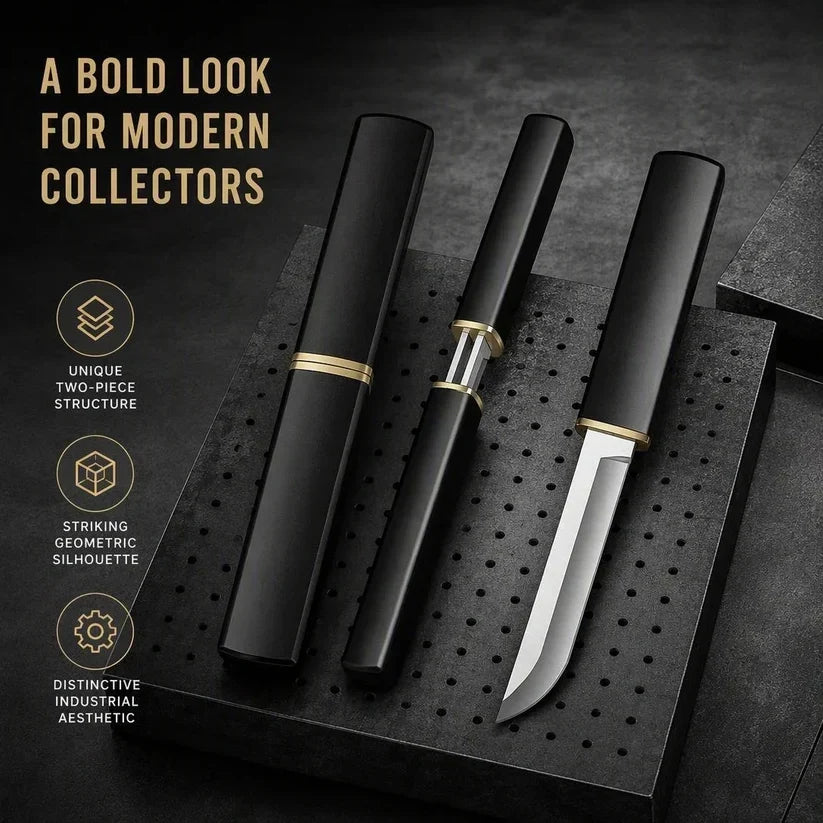 TwinEdge Collector Set – Matte-Black Twin-Blade Mechanical Display Piece
