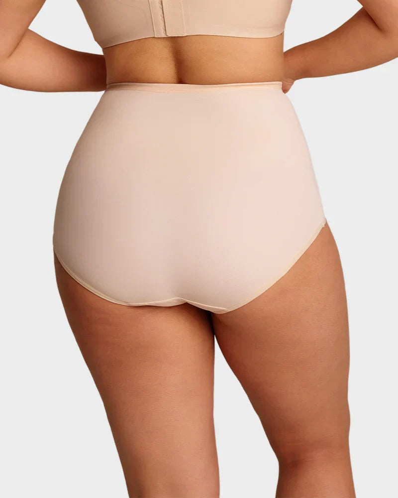 CrossSculpt Briefs – High-Waist Cross Tummy Control Panties, Plus-Size Multi-Pack