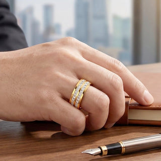 SpinCalm Ring – Rotating Crystal Ring for Anxiety Relief, Vows & Luck, Waterproof & Fade-Resistant