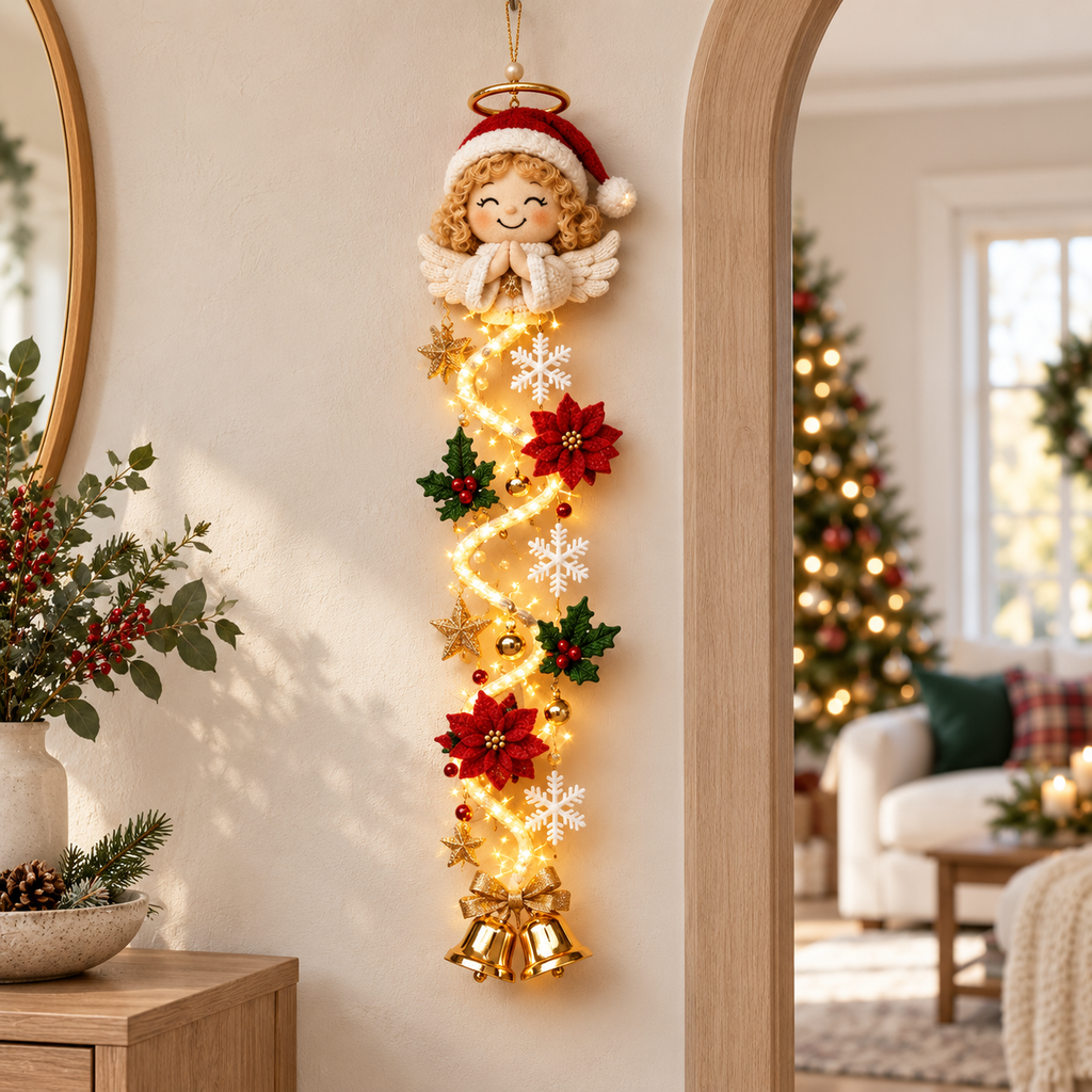 YuleGlow – 🎄 Glowing Christmas Door Hanger with 6 Festive Lighted Designs & Space-Saving Vertical Décor ✨
