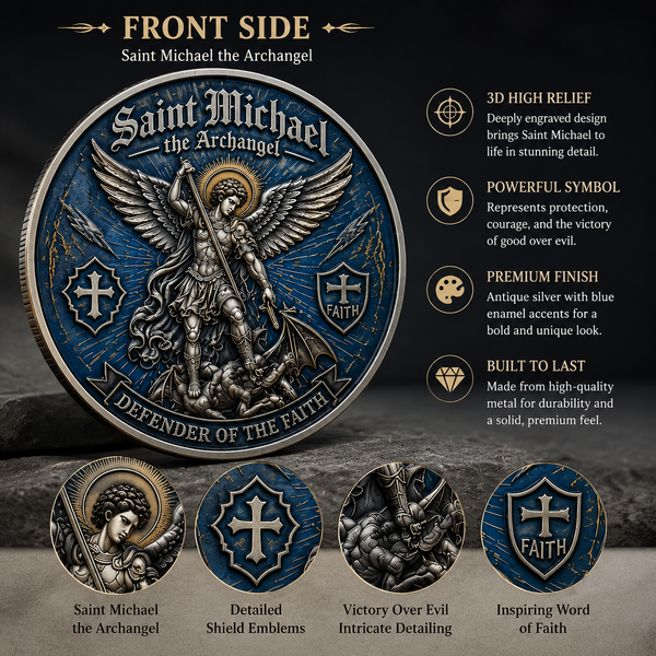 FaithGuard – Saint Michael Archangel Challenge Coin
