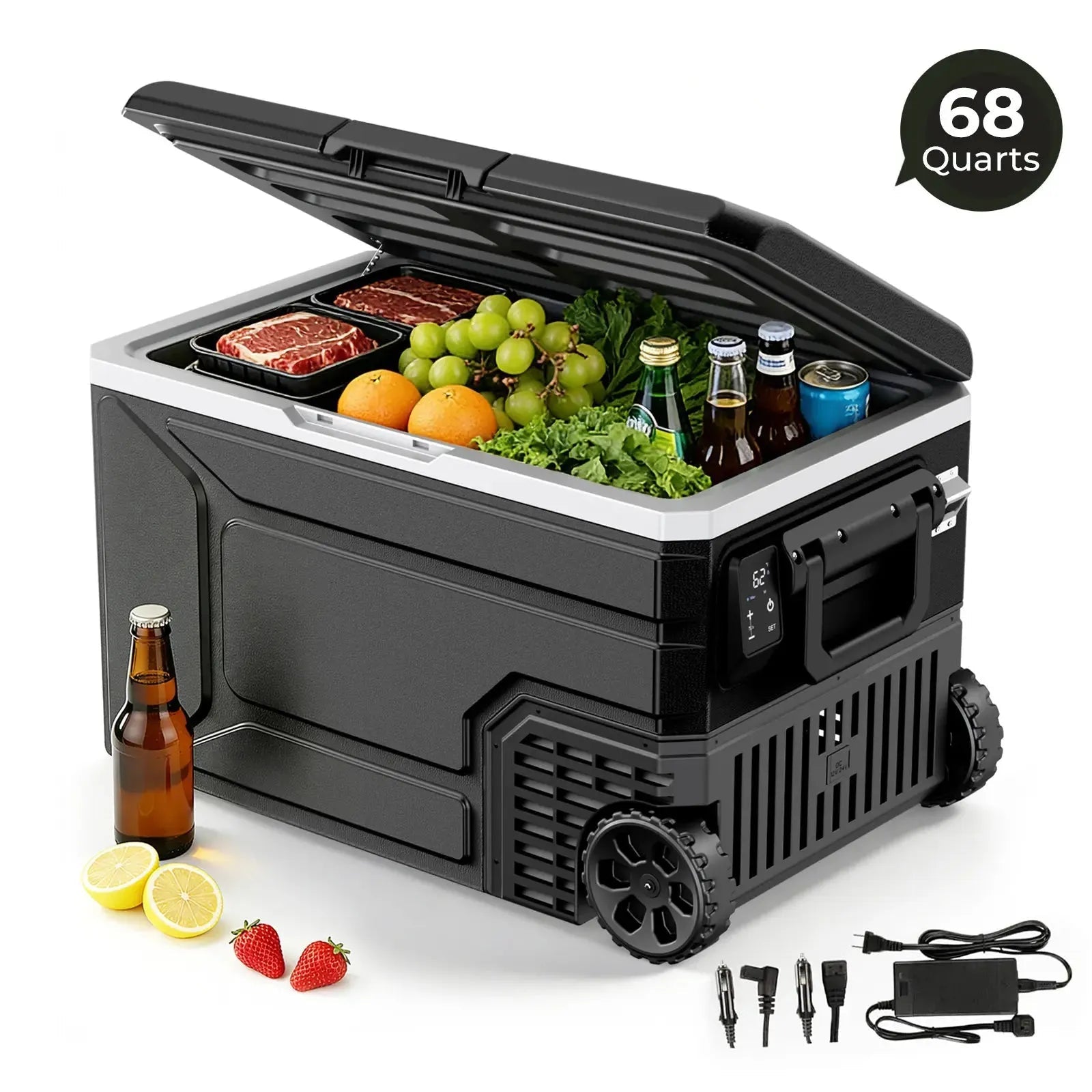 FrostRover – Portable 12V/24V Car Refrigerator Freezer, 42/53/68 Quart