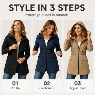StormVeil – Women's Water-Resistant Hooded Rain Jacket