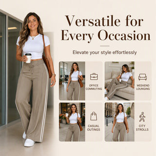 BreezeLine – Women's Wide-Leg Drawstring Pants, Casual High-Waisted Relaxed Fit