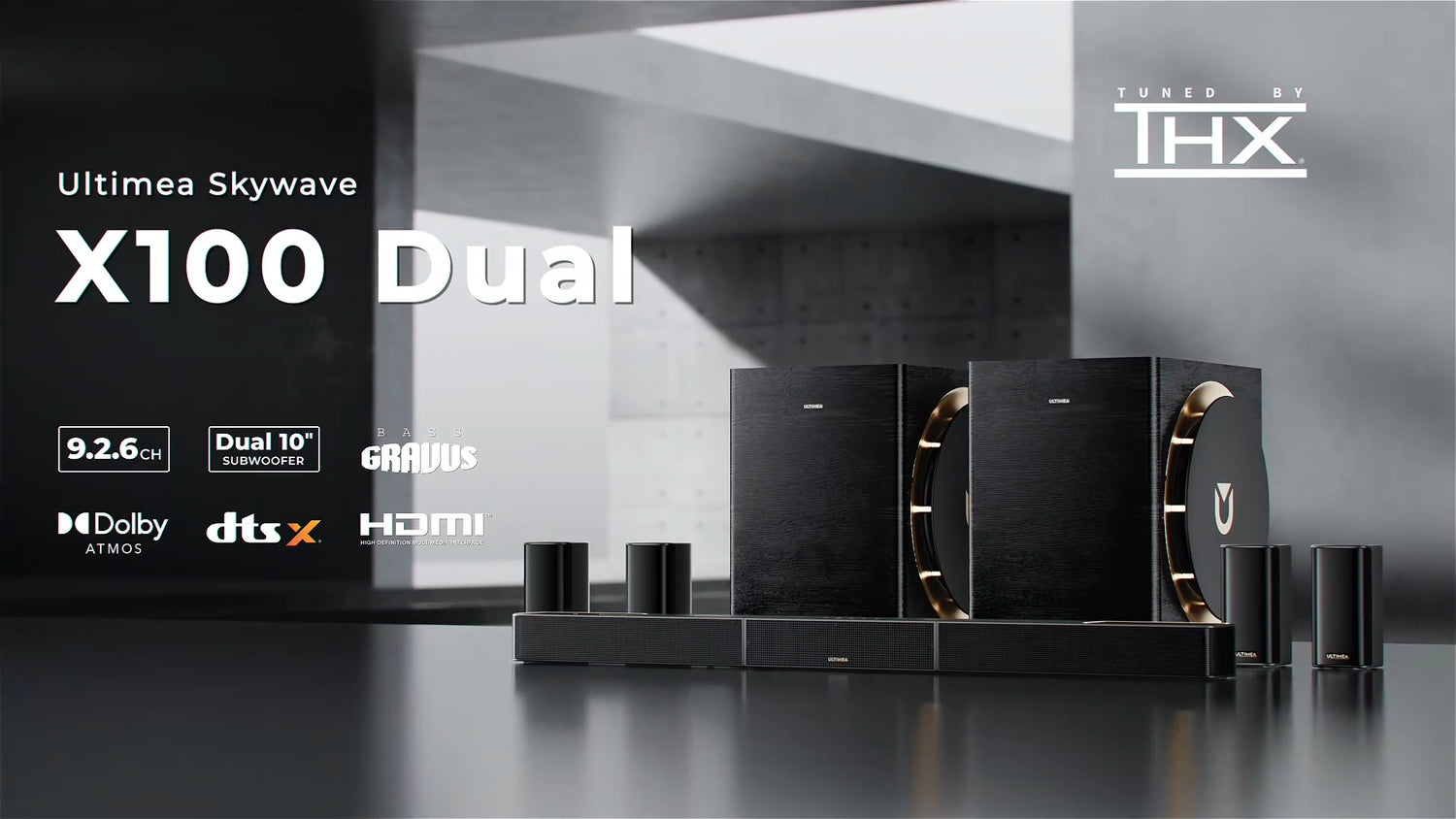 SkyWaveDual – 9.2.6 Dolby Atmos Wireless Surround Soundbar System with Dual 10" Subwoofers