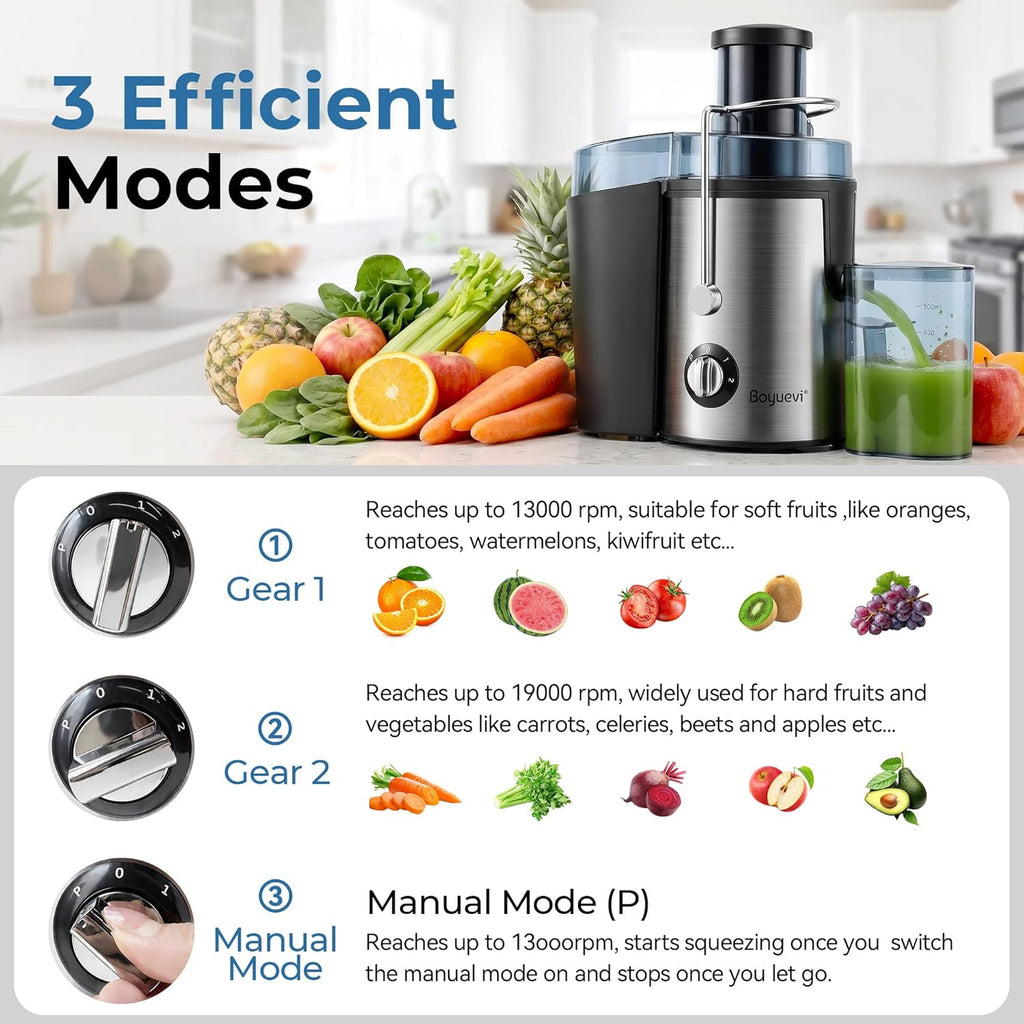 JuiceSwift – 800W Whole-Fruit Centrifugal Juicer