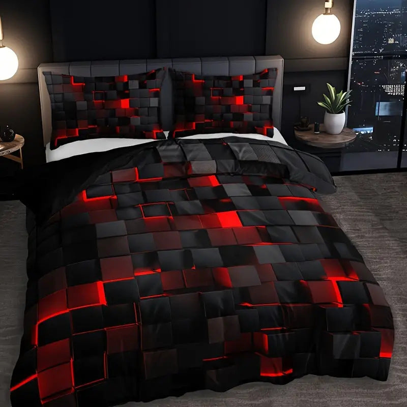 GlowCube – 3D Gradient Duvet Cover Set