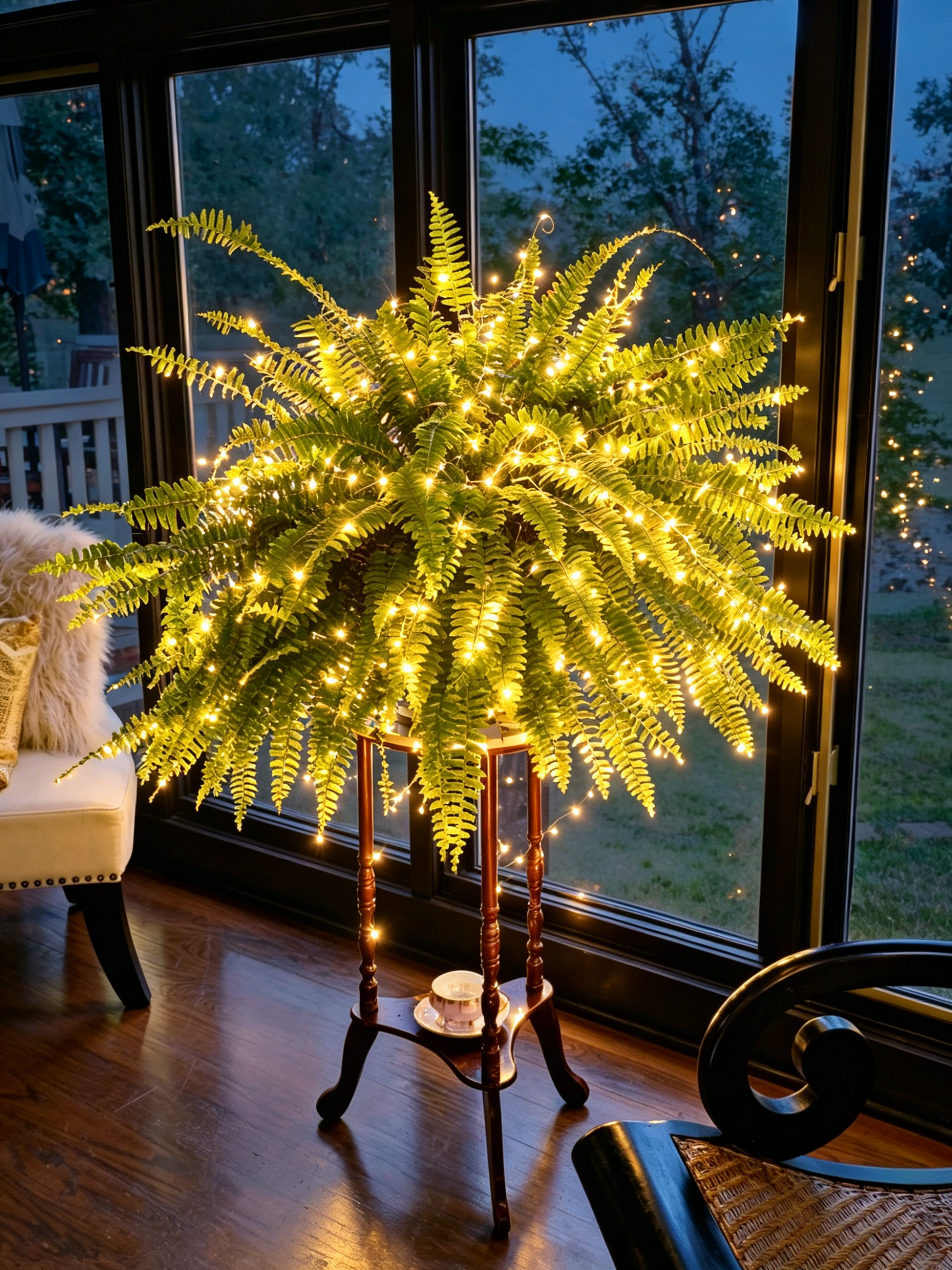 💛GlowFern – 🌿 Glowing Boston Ferns with Lights, Zero Watering, Zero Maintenance
