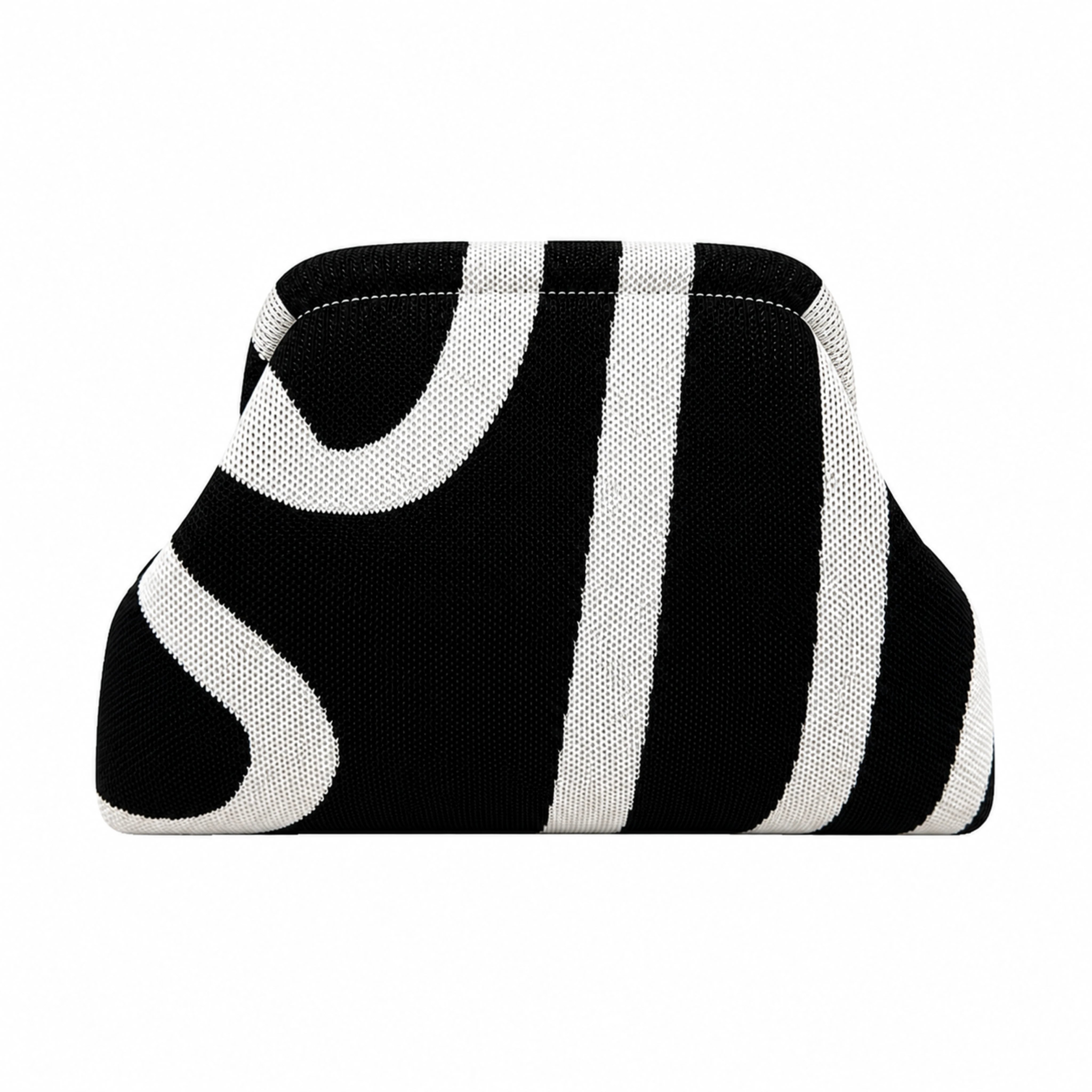 SnapKnit – Snap-Shut Knitted Makeup Bag with Wide Opening
