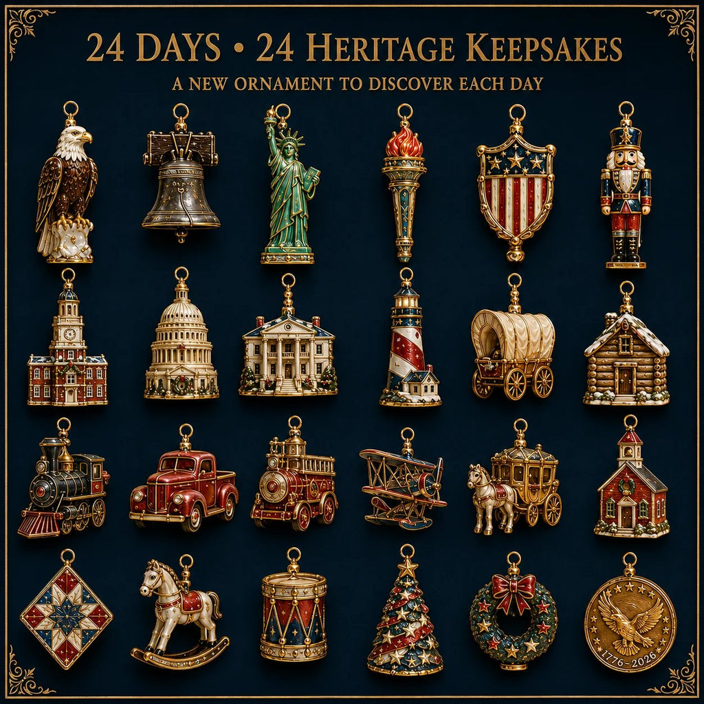 HeritageCountdown – 2026 America 250th Anniversary Christmas Advent Calendar with 24 Decorative Designs