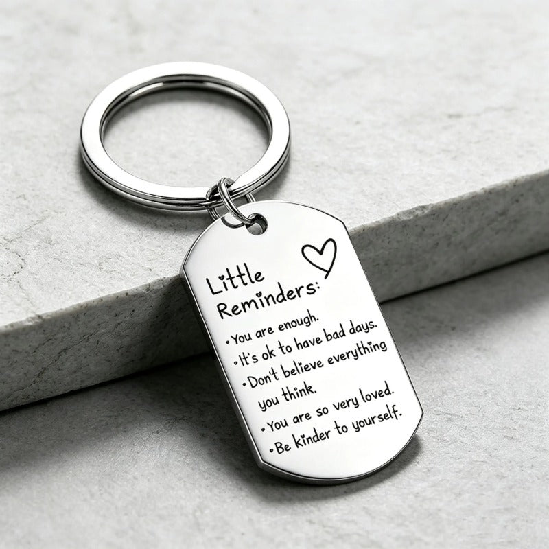 LittleReminders – Inspirational Stainless Steel Dog Tag Keychain