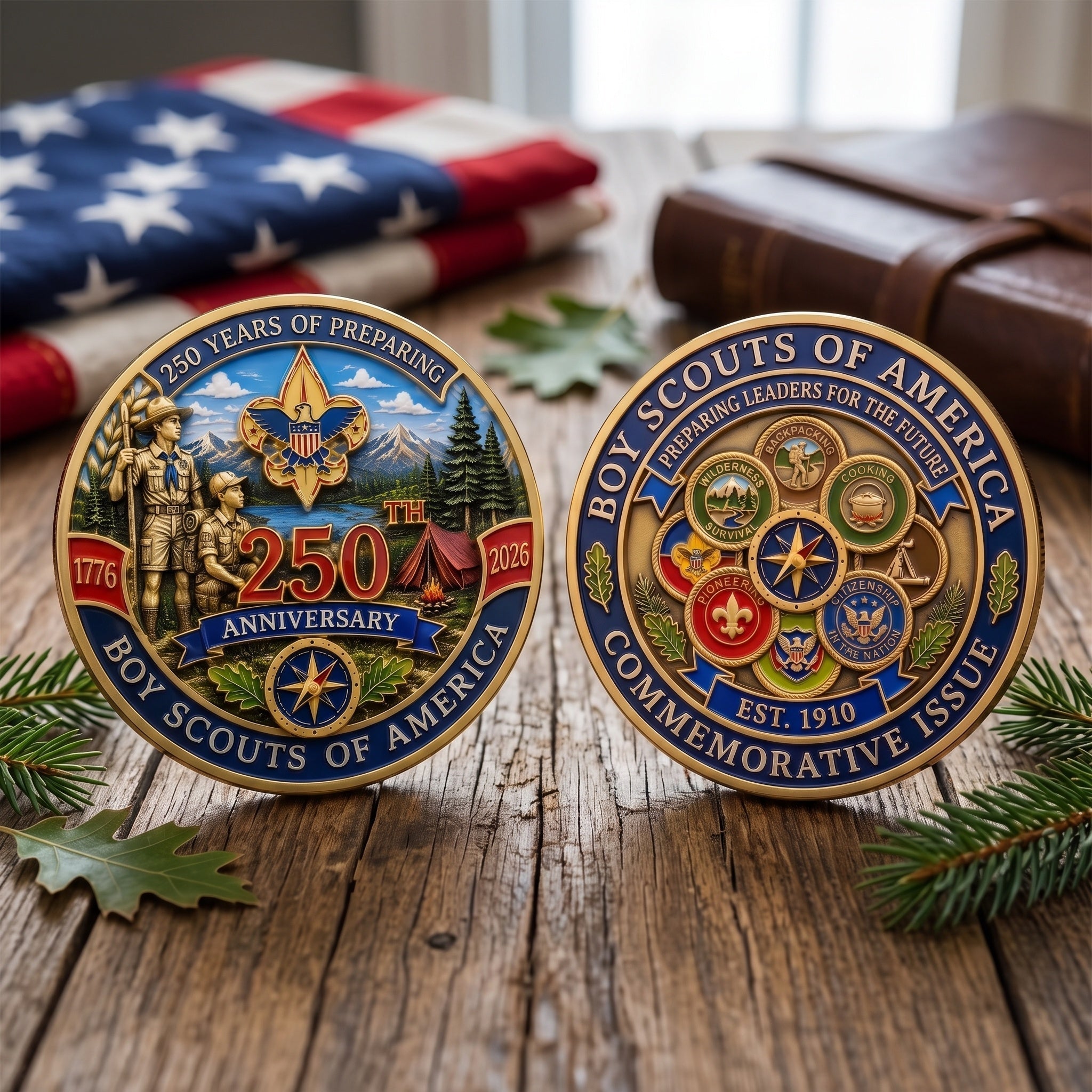 🎖️ ScoutLegacy – BSA 250th Anniversary Commemorative Challenge Coin⚜️