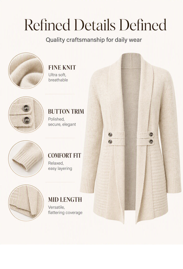 ✨KnitGrace – Women’s Double-Breasted Knit Cardigan 🤍