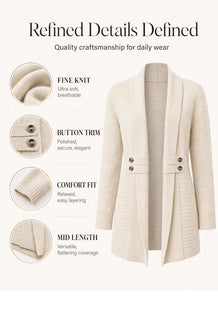 ✨KnitGrace – Women’s Double-Breasted Knit Cardigan 🤍