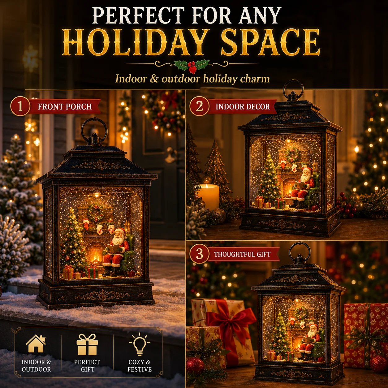 🎅 SantaGlow – Magical Fireplace Lantern 🎄 Bring Christmas Home ✨