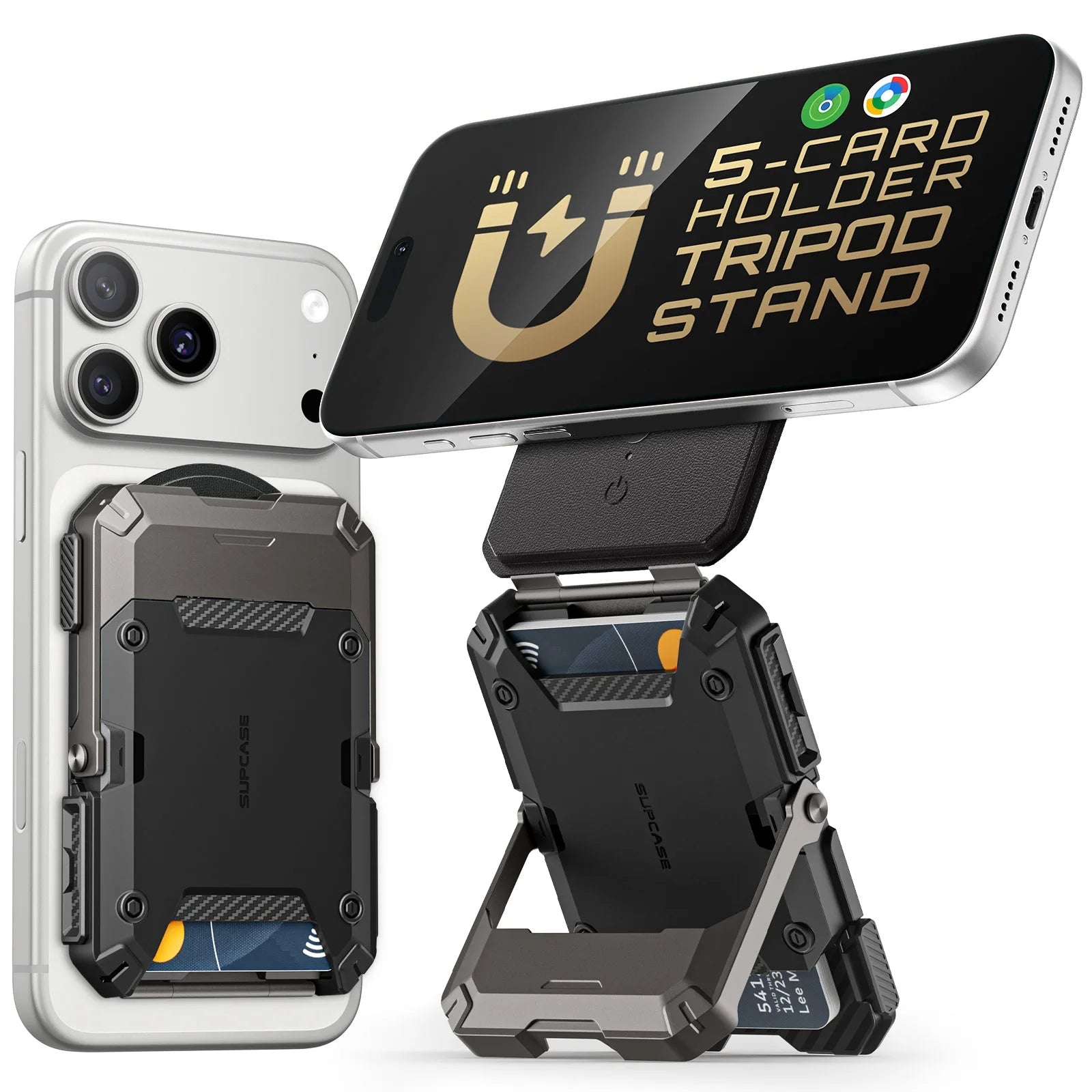 TrackFlip – Trackable Magnetic Wallet with Stand